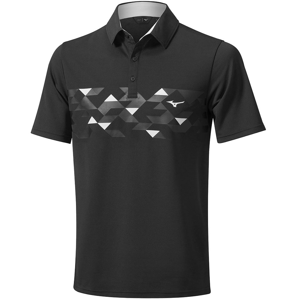 Mizuno Checker Polo Shirt Black