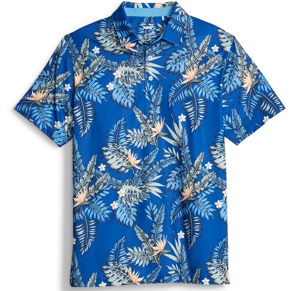 Puma Cloudspun Aloha Polo Shirt Festive Blue