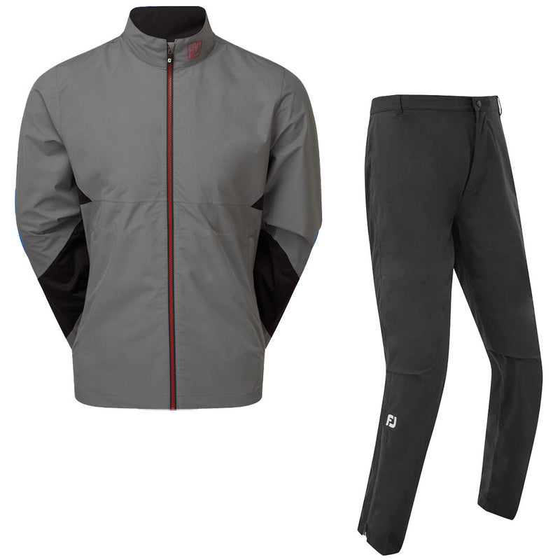 FootJoy HydroLite X/HydroLite V2 Waterproof Suit - Charcoal/Black/Red + Black