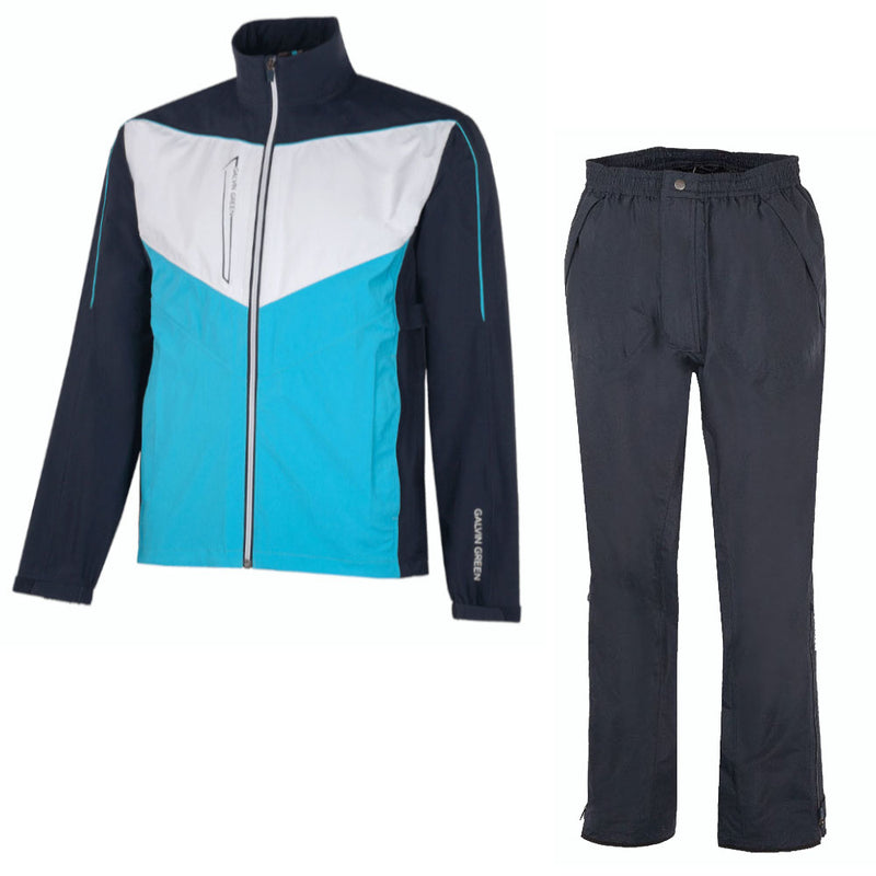 Galvin Green Armstrong/Alan Waterproof Suit - Navy/Aqua/White - Navy