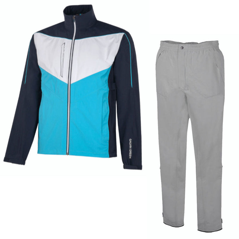 Galvin Green Armstrong/Alan Waterproof Suit - Navy/Aqua/White - Cool Grey