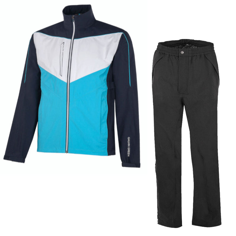 Galvin Green Armstrong/Alan Waterproof Suit - Navy/Aqua/White - Black