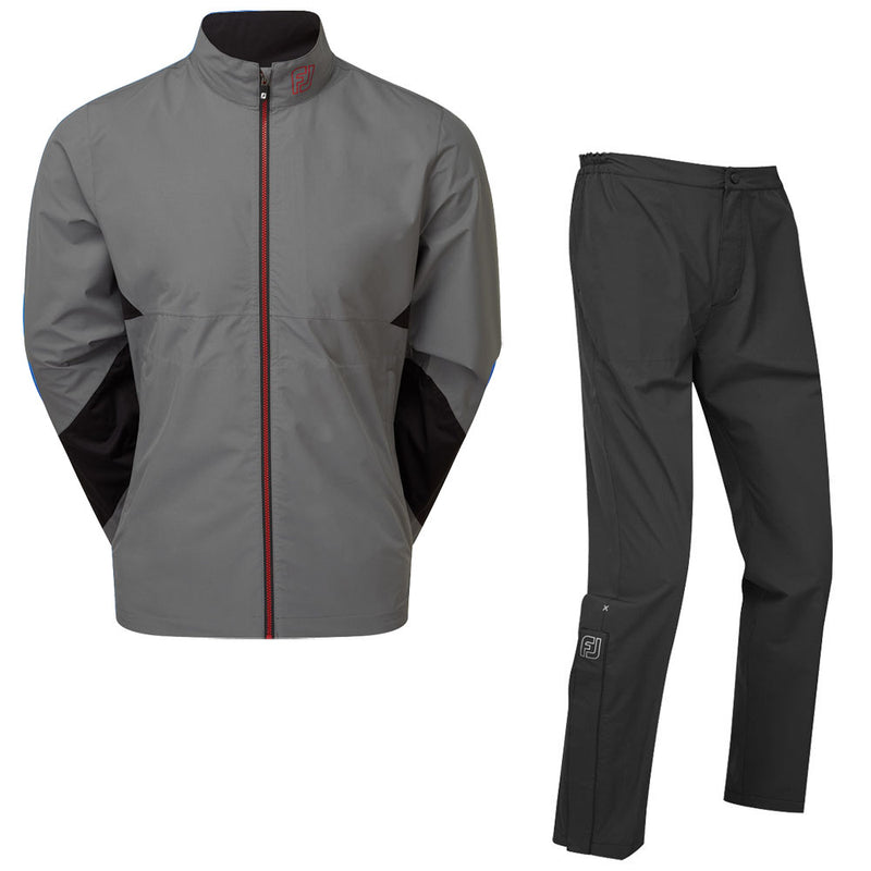 FootJoy HydroLite X Waterproof Suit - Charcoal/Black/Red + Black