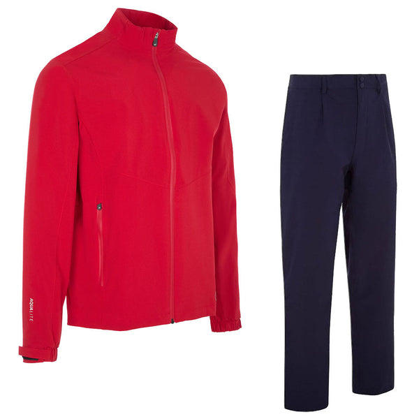 ProQuip Aqualite Waterproof Rain Suit - Red - Navy