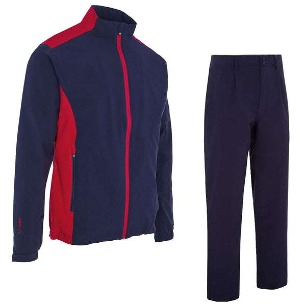 ProQuip Aqualite Waterproof Rain Suit - Navy/Red - Navy