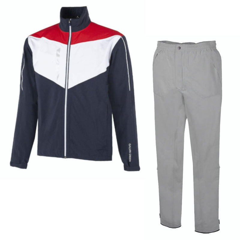 Galvin Green Armstrong/Alan Waterproof Suit - Navy/White/Red - Cool Grey