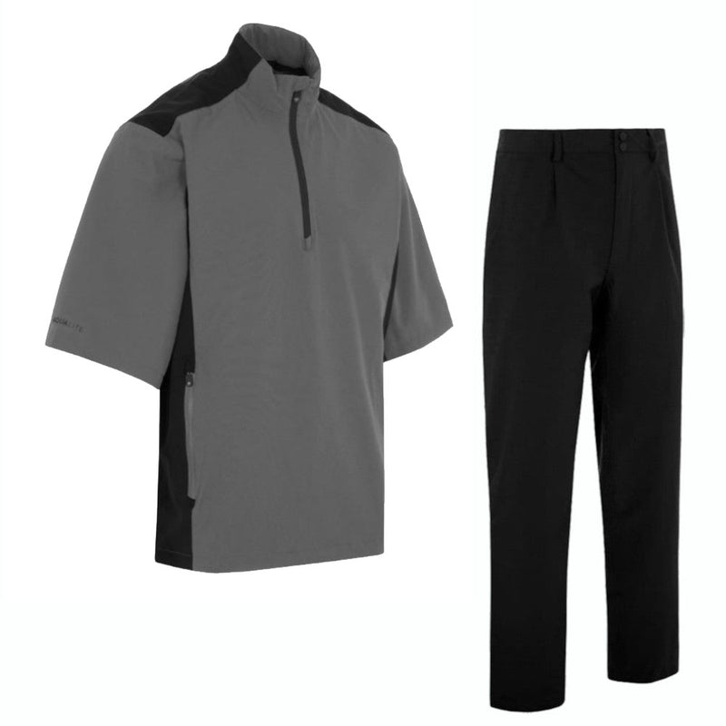 ProQuip Aqualite Waterproof Half Sleeve Suit - Grey/Black - Black