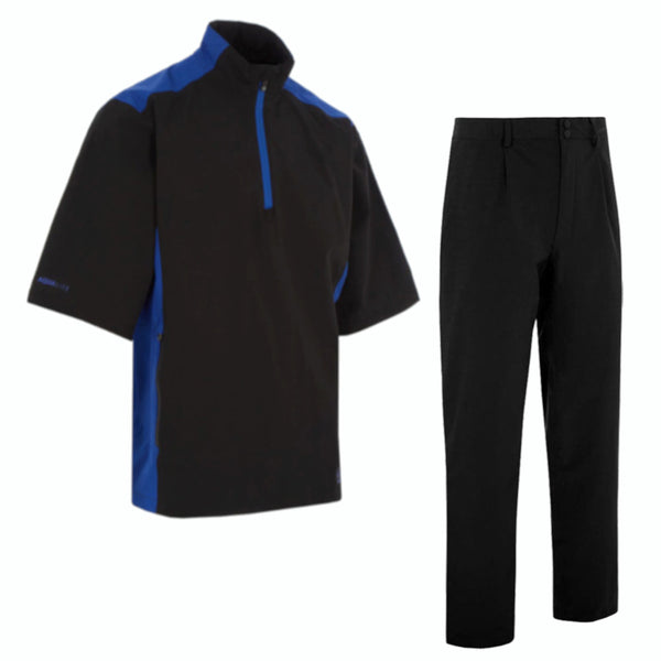 ProQuip Aqualite Waterproof Half Sleeve Suit - Black/Royal - Black