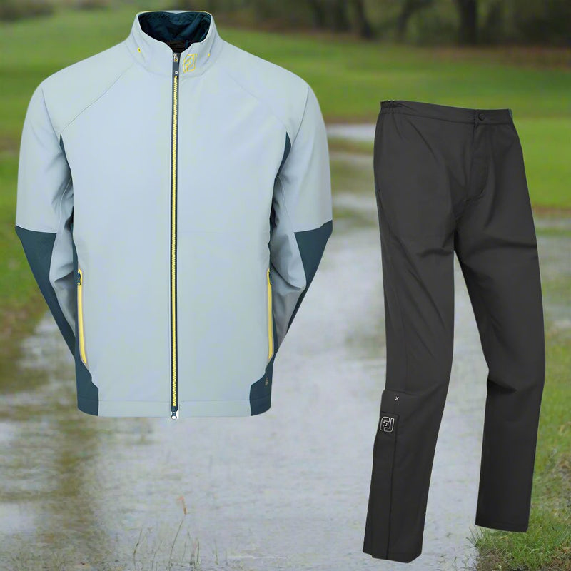 FootJoy HydroTour/ HydroLite X Waterproof Suit - Slate/Navy/Primose + Black