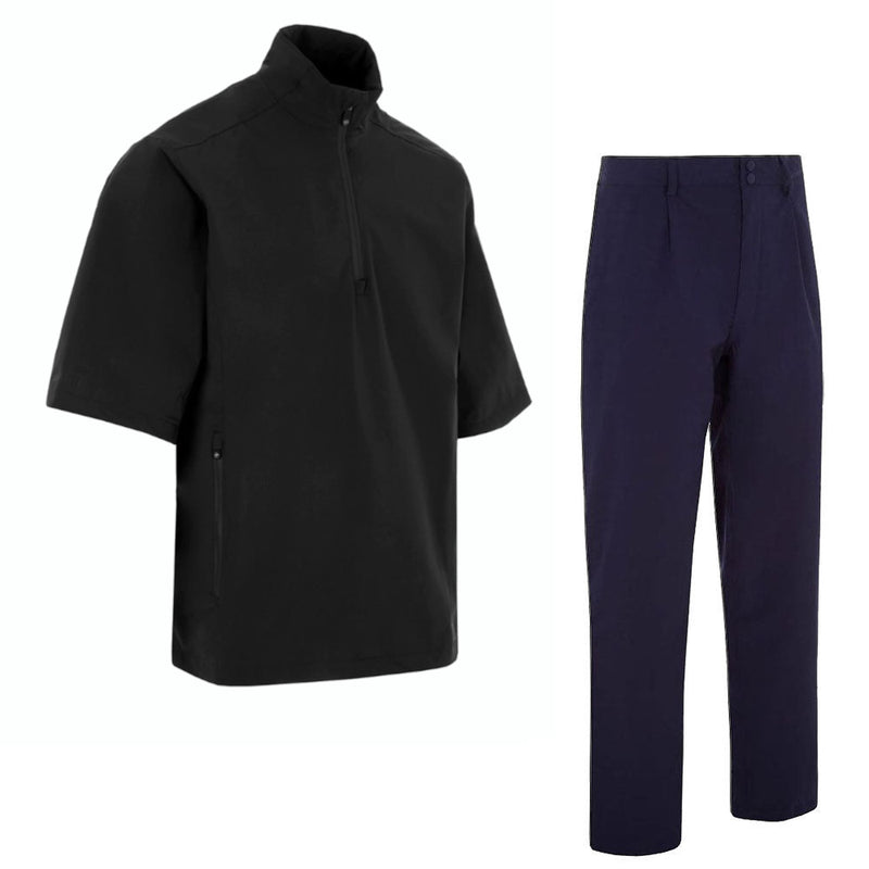 ProQuip Aqualite Waterproof Half Sleeve Suit - Black - Navy