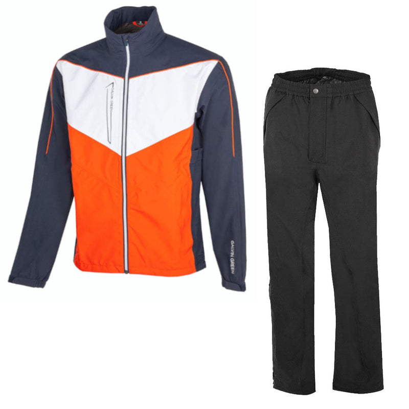 Galvin Green Armstrong/Alan Waterproof Suit - Navy/Orange/White - Black