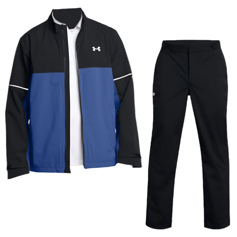 Under Armour Drive Rain Waterproof Suit - Black/Tech Blue + Black