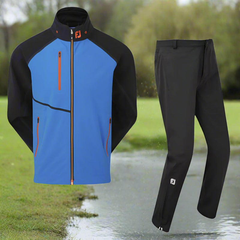 FootJoy HydroTour Waterproof Suit - Sapphire/Black/Orange + Black