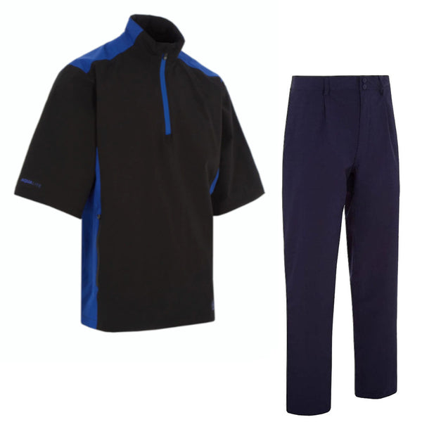 ProQuip Aqualite Waterproof Half Sleeve Suit - Black/Royal - Navy