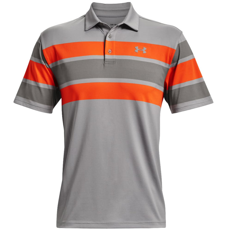 Under Armour Playoff 2.0 Block Stripe Polo Shirt - Grey Wolf/Concrete