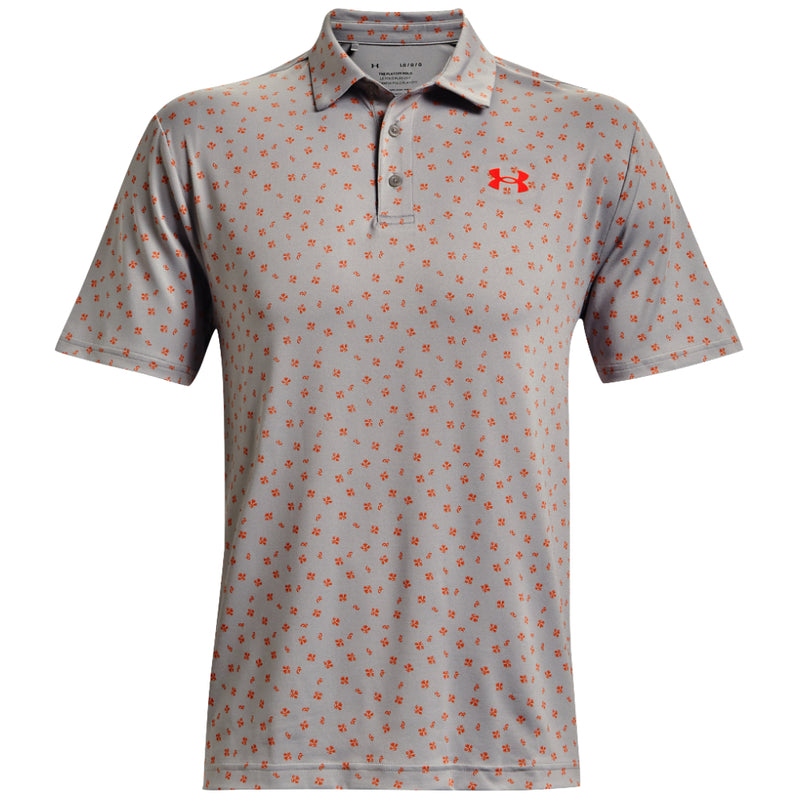 Under Armour Playoff 2.0 Polo Shirt - Grey Wolf/Phoenix Fire