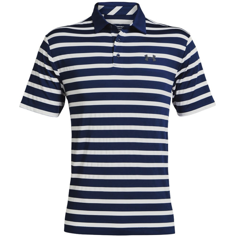 Under Armour Playoff 2.0 Back 9 Stripe Polo Shirt - Academy/White