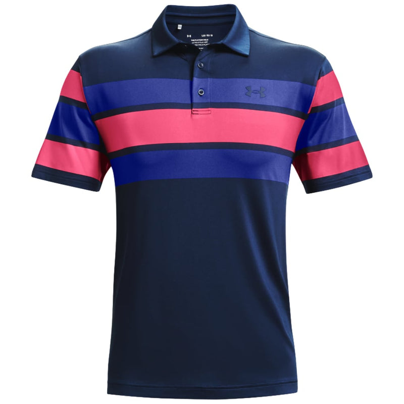 Under Armour Playoff 2.0 Block Stripe Polo Shirt - Academy/Royal