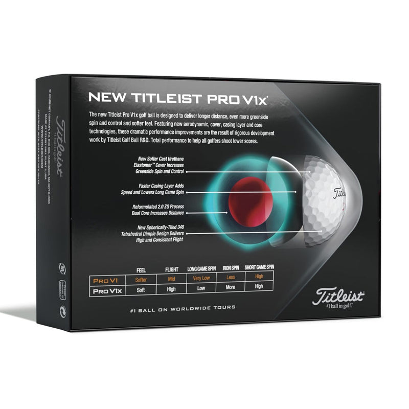 Titleist Pro V1x White Golf Balls - 12 Pack