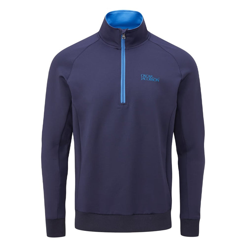 Oscar Jacobson Trent Tour 1/2 Zip Golf Sweater - Navy