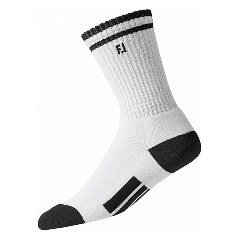 FootJoy ProDry Crew Junior Socks - White/Black