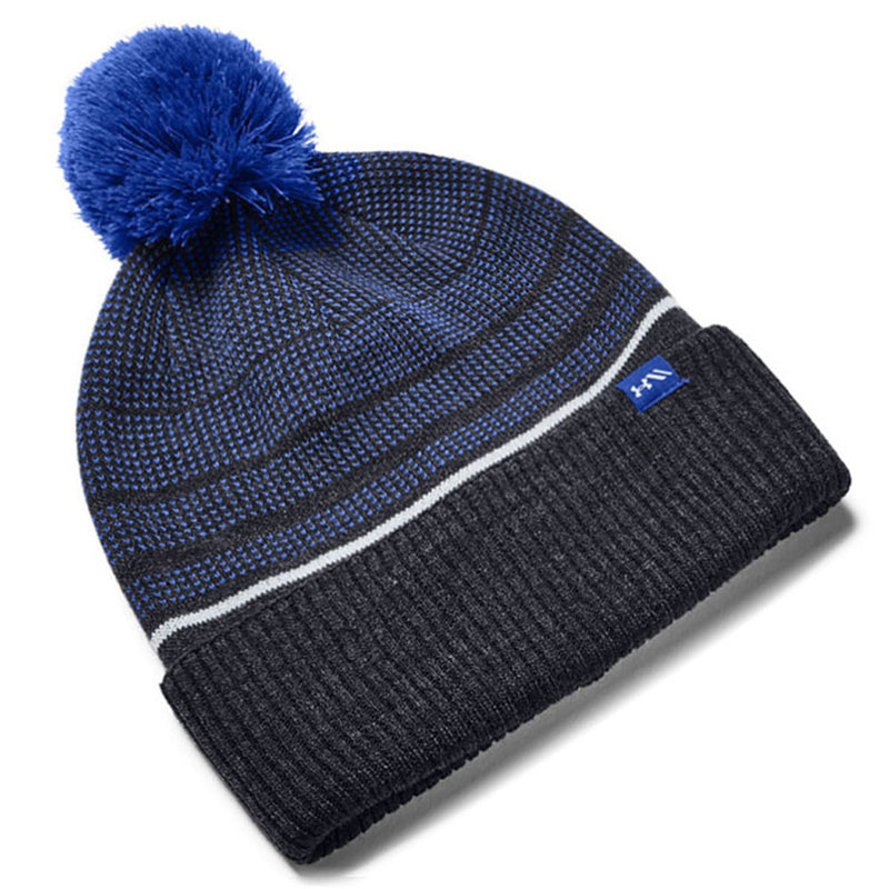 Under Armour Pom Beanie - Black/Emotion Blue