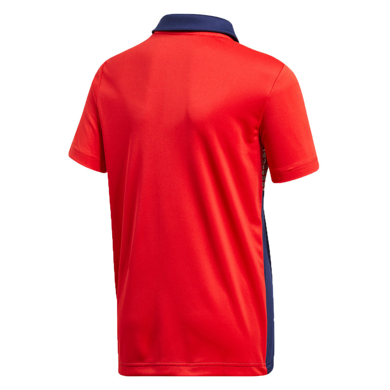 adidas Golf Engineered Stripe Junior Polo Shirt - Dark Blue/Red