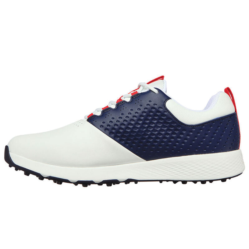 Skechers Go Golf Elite V4 Waterproof Spikeless Shoes - White/Navy/Red