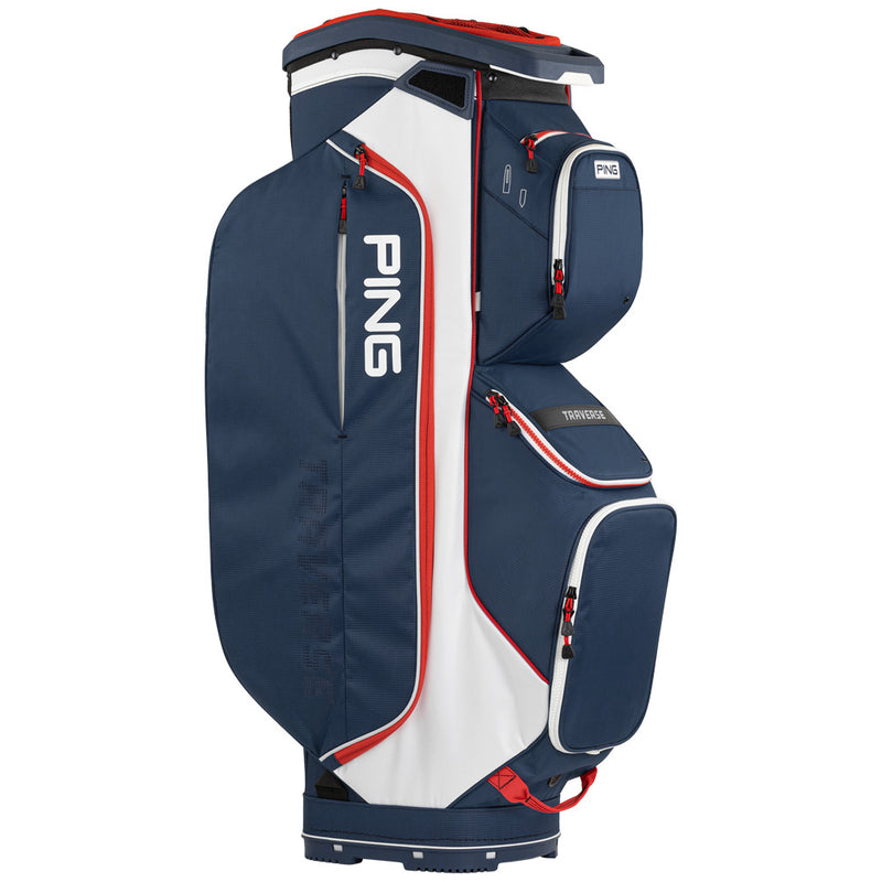 Ping Traverse 244 Cart Bag - Navy/White/Red