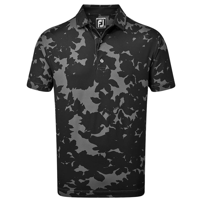 FootJoy Camo Floral Print Polo Shirt - Black