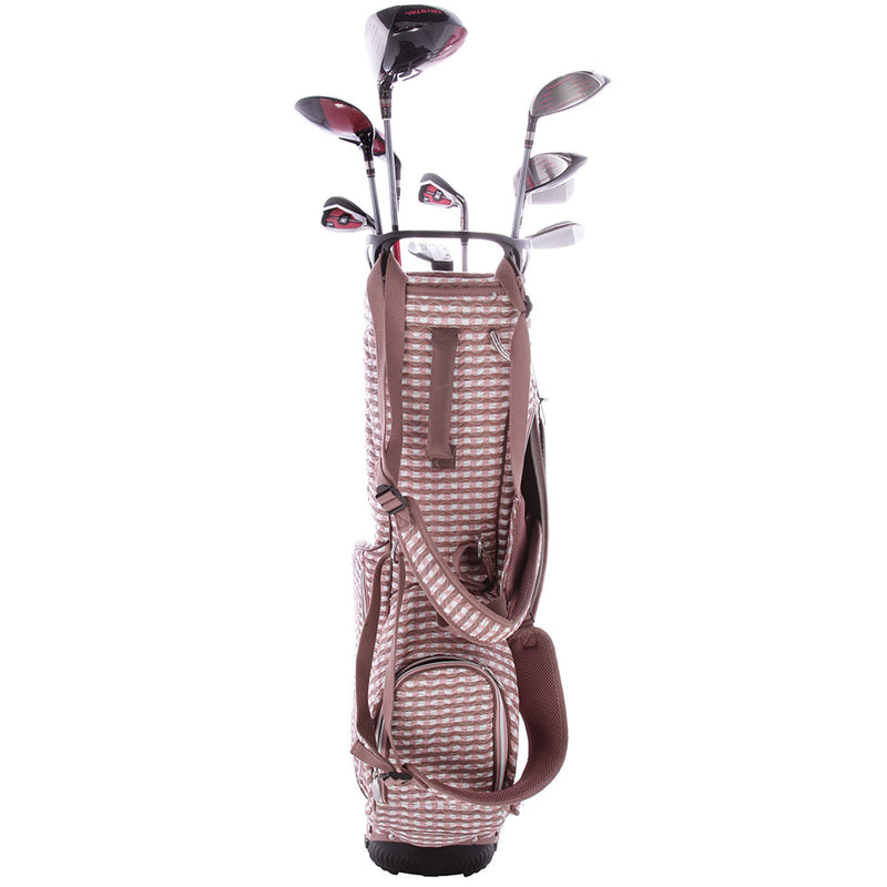 Lynx Ladies 11-Piece Premium Crystal Golf Package Set - White/Dark Brown/Pink