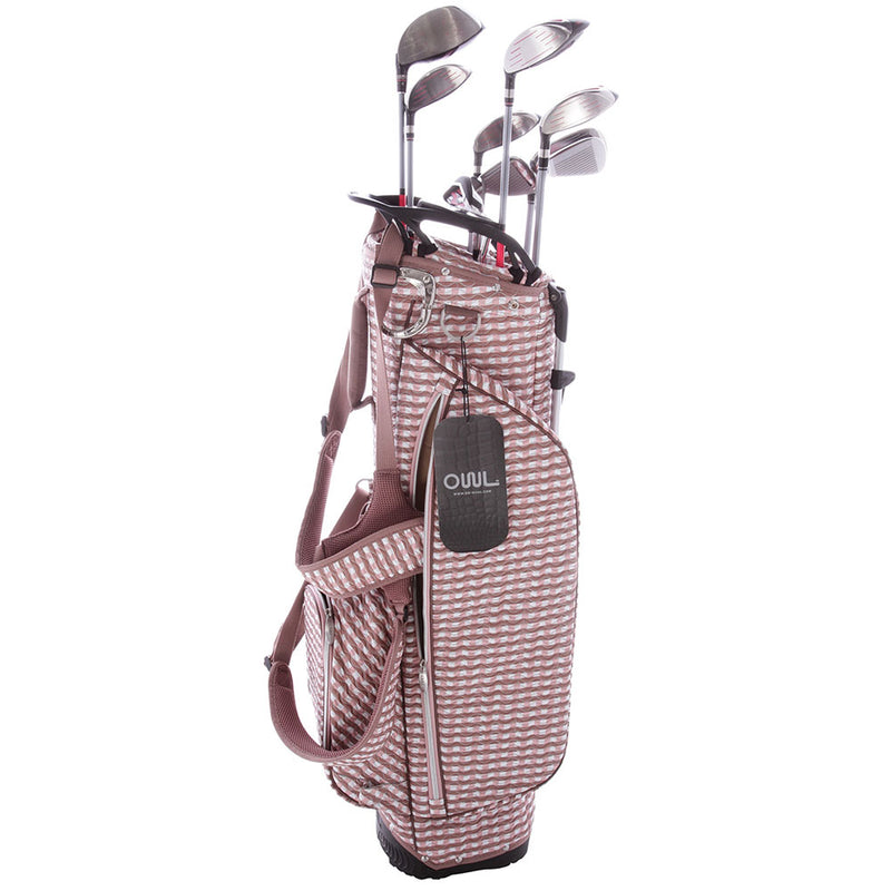 Lynx Ladies 11-Piece Premium Crystal Golf Package Set - White/Dark Brown/Pink