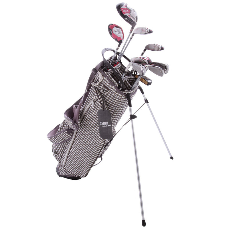 Lynx Ladies 11-Piece Premium Crystal Golf Package Set - White/Brown/Light Brown