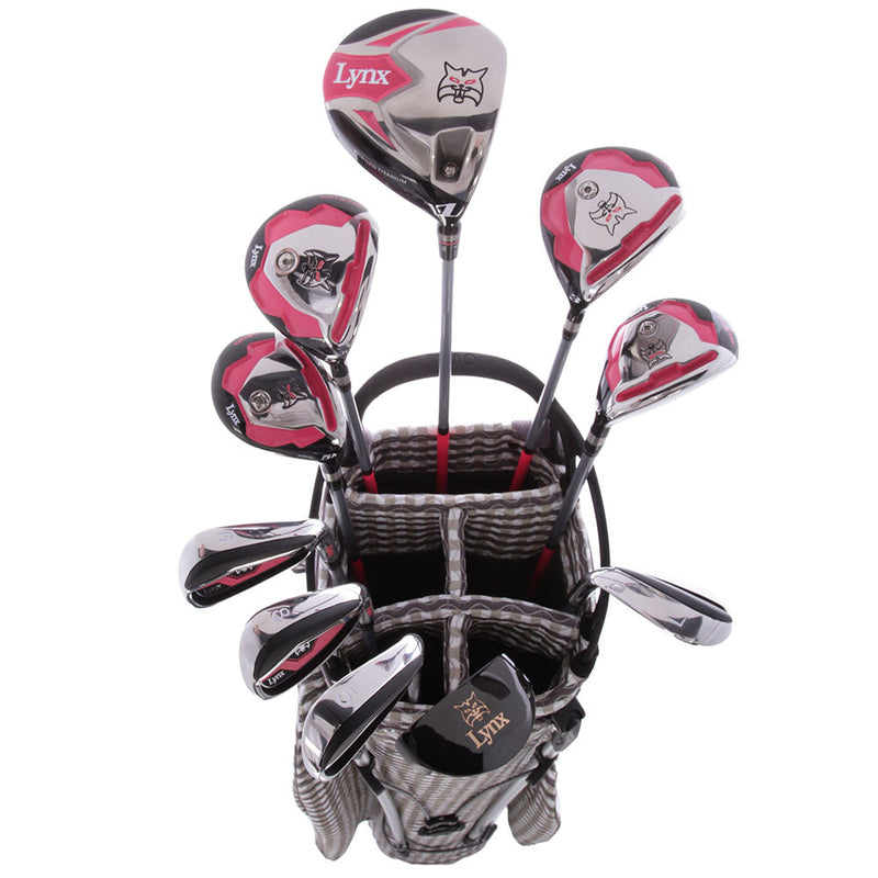 Lynx Ladies 11-Piece Premium Crystal Golf Package Set - White/Brown/Light Brown