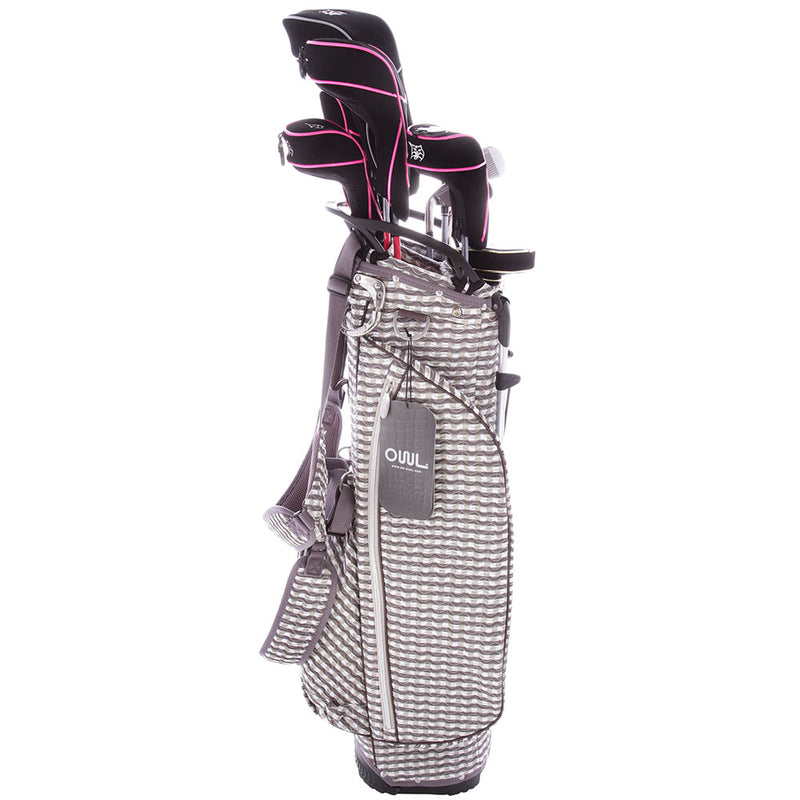 Lynx Ladies 11-Piece Premium Crystal Golf Package Set - White/Brown/Light Brown