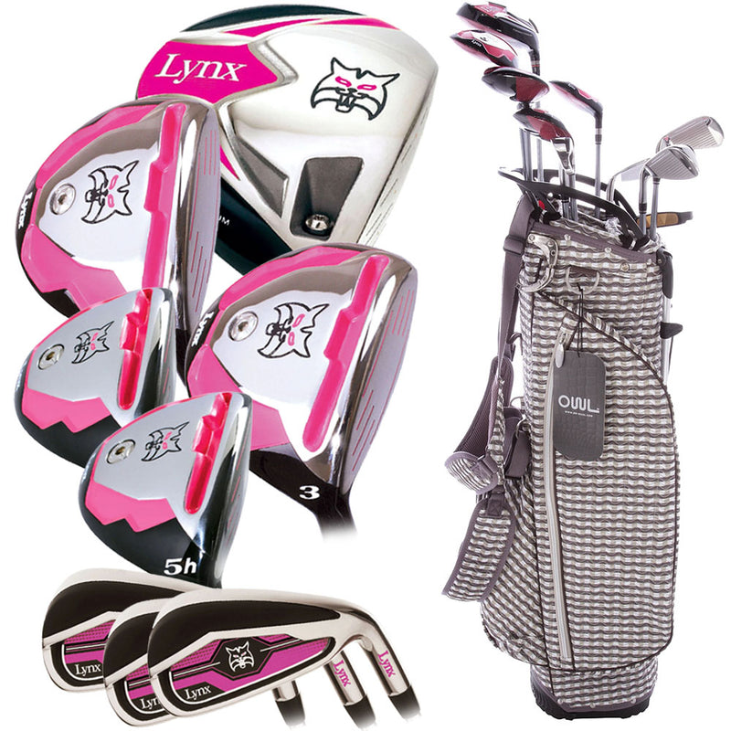 Lynx Ladies 11-Piece Premium Crystal Golf Package Set - White/Brown/Light Brown