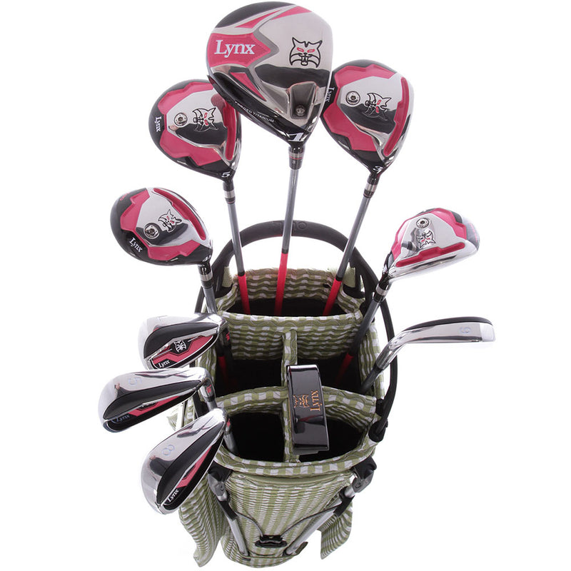 Lynx Ladies 11-Piece Premium Crystal Golf Package Set - White/Olive/Light Olive