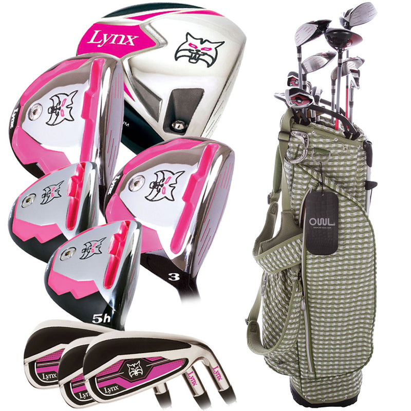 Lynx Ladies 11-Piece Premium Crystal Golf Package Set - White/Olive/Light Olive