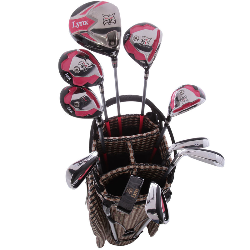 Lynx Ladies 11-Piece Premium Crystal Golf Package Set - Khaki/Black/Brown