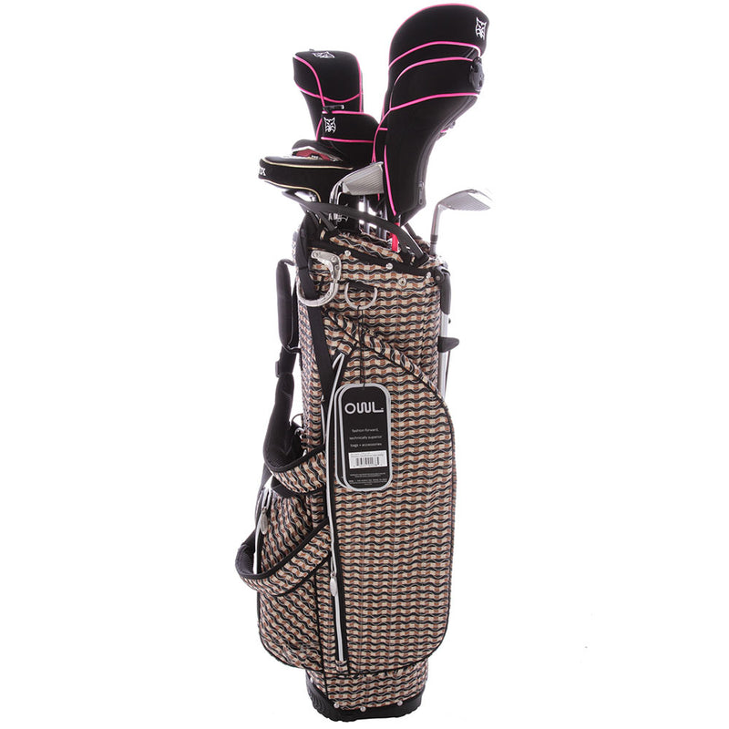 Lynx Ladies 11-Piece Premium Crystal Golf Package Set - Khaki/Black/Brown