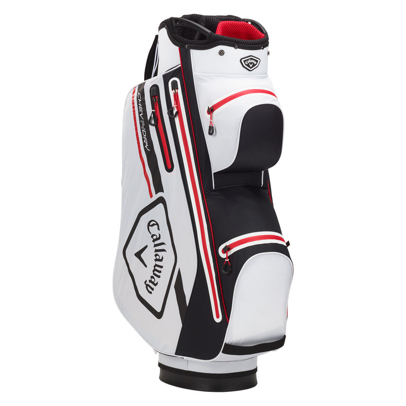 Callaway Chev Dry 14 Waterproof Cart Bag - White/Black/Red