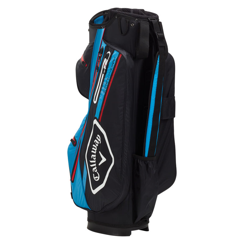 Callaway Chev Dry 14 Waterproof Cart Bag - Black/Cyan/Red