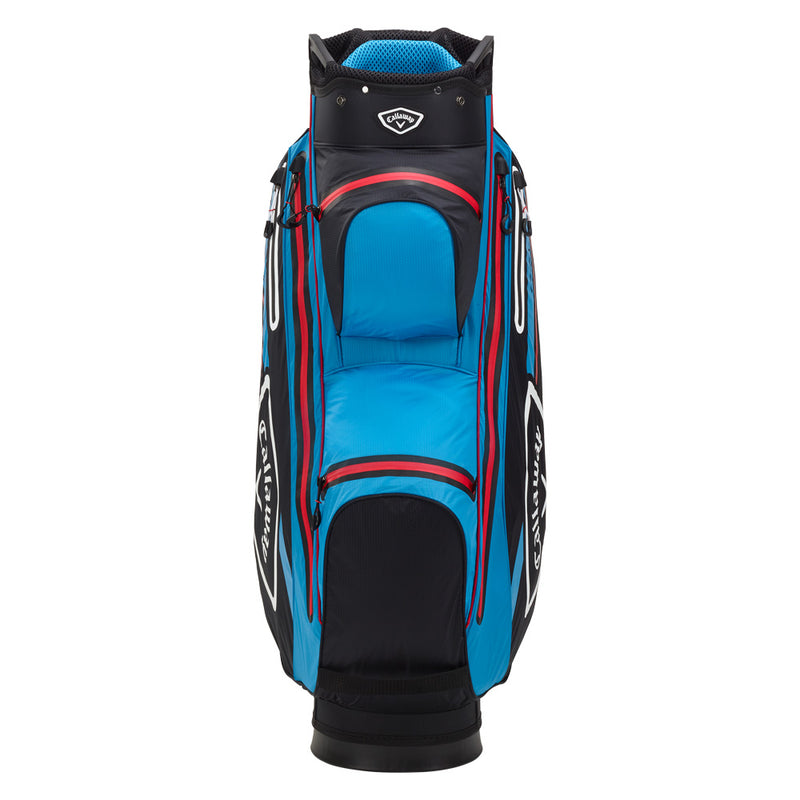 Callaway Chev Dry 14 Waterproof Cart Bag - Black/Cyan/Red