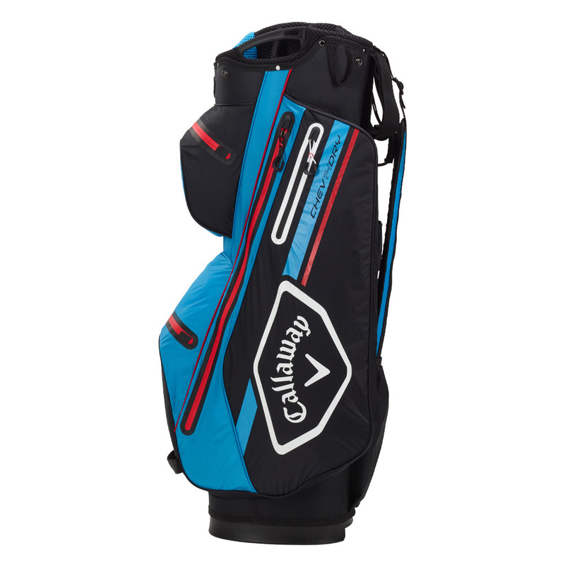 Callaway Chev Dry 14 Waterproof Cart Bag - Black/Cyan/Red