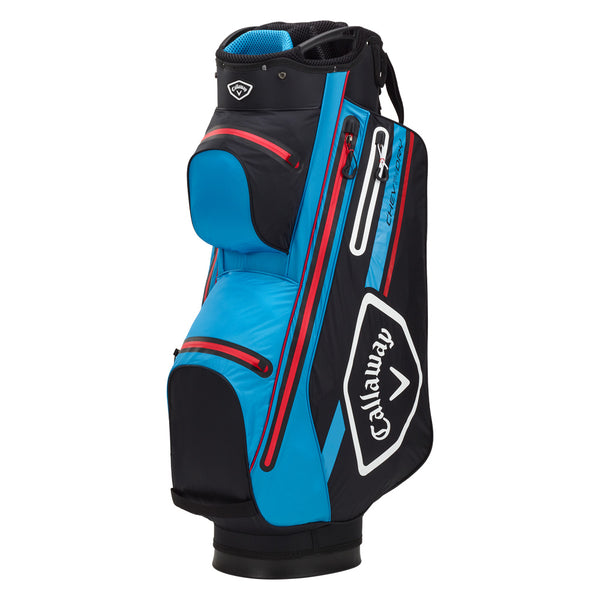 Callaway Chev Dry 14 Waterproof Cart Bag - Black/Cyan/Red