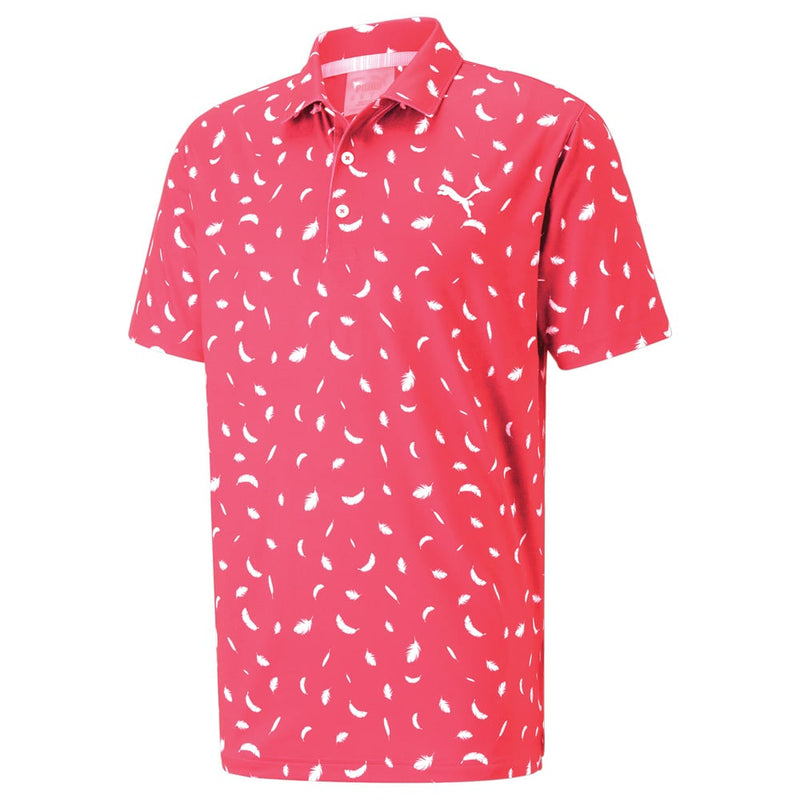 Puma Cloudspun Feathers Polo Shirt - Teaberry/Bright White