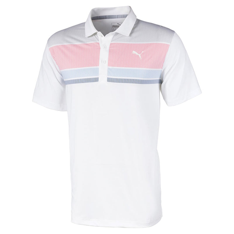 Puma Road Map Polo Shirt - Rapture Rose/Blue Bell