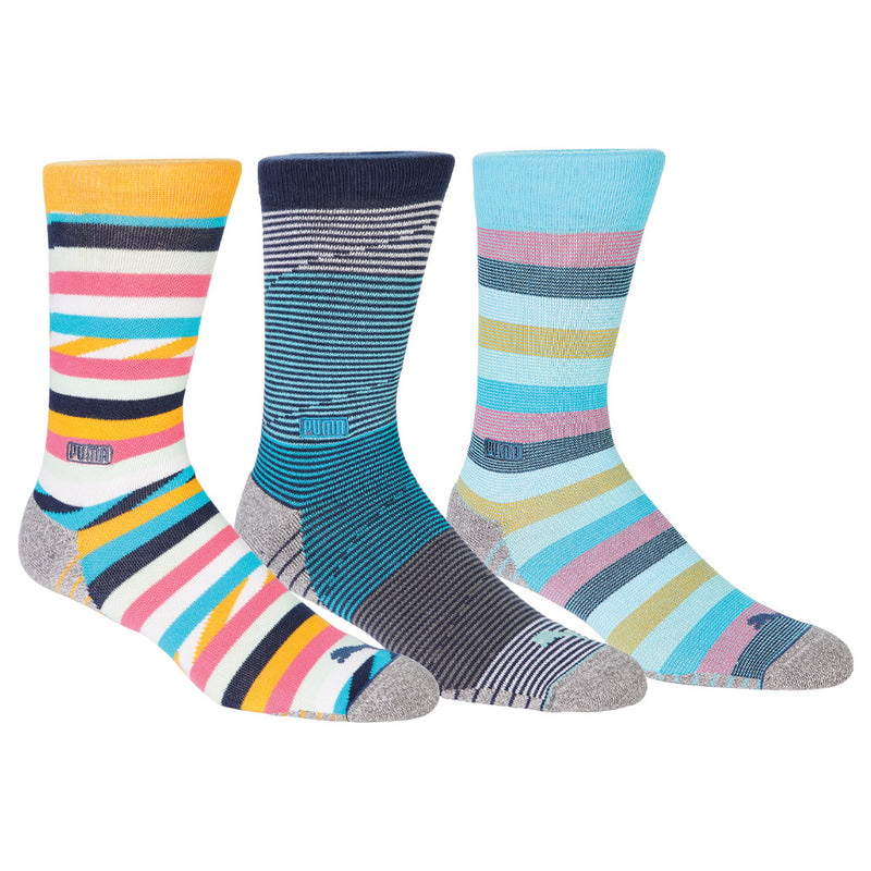 Puma Fusion Stripe Crew Socks  (3-Pack) - Multi