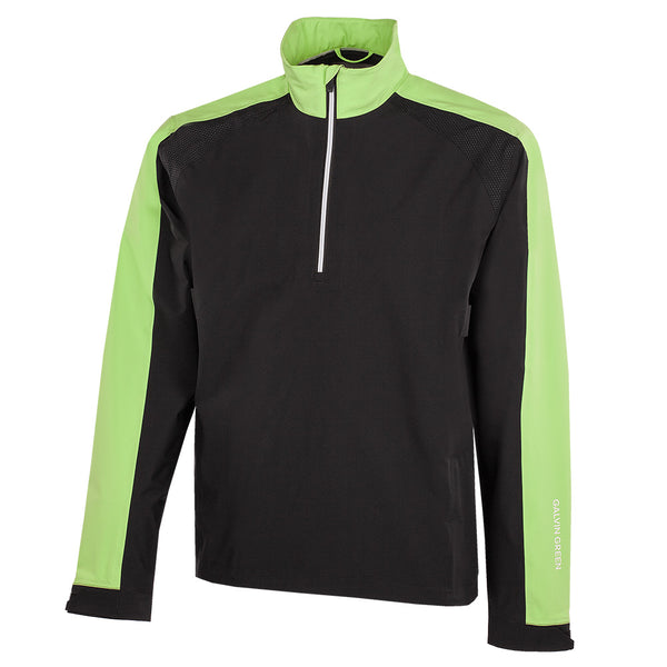 Galvin Green Adam 1/4 Zip Waterproof Jacket - Black/Fresh Green