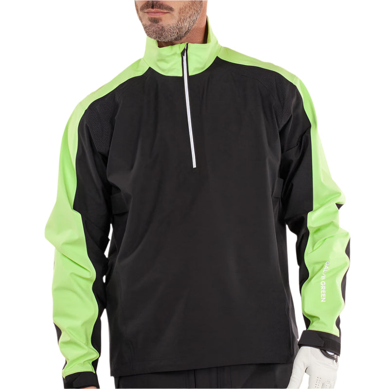 Galvin Green Adam 1/4 Zip Waterproof Jacket - Black/Fresh Green